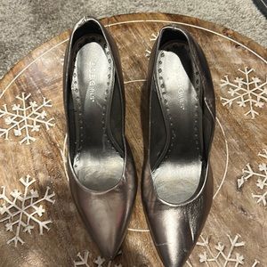 BCBG silver pumps
